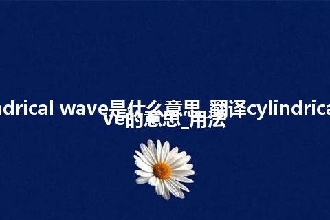 cylindrical wave是什么意思_翻译cylindrical wave的意思_用法