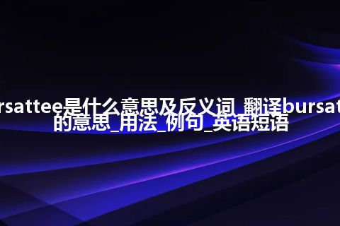 bursattee是什么意思及反义词_翻译bursattee的意思_用法_例句_英语短语