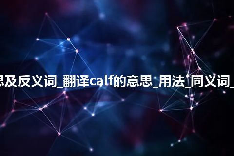 calf是什么意思及反义词_翻译calf的意思_用法_同义词_例句_英语短语