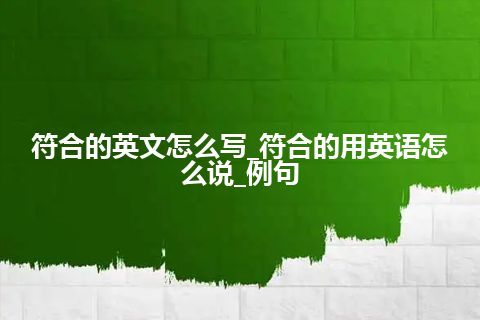 符合的英文怎么写_符合的用英语怎么说_例句