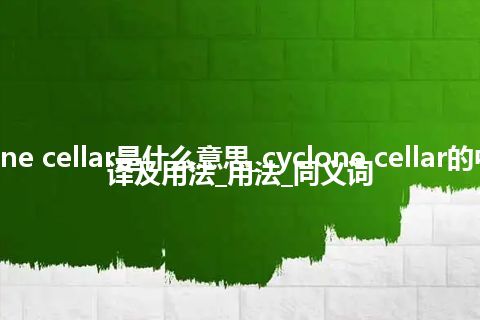 cyclone cellar是什么意思_cyclone cellar的中文翻译及用法_用法_同义词