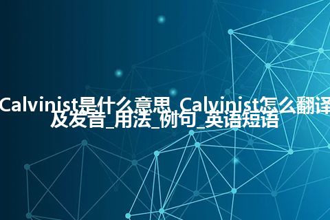 Calvinist是什么意思_Calvinist怎么翻译及发音_用法_例句_英语短语