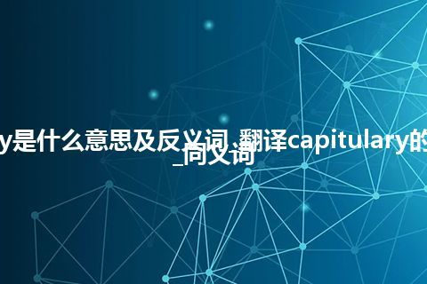 capitulary是什么意思及反义词_翻译capitulary的意思_用法_同义词