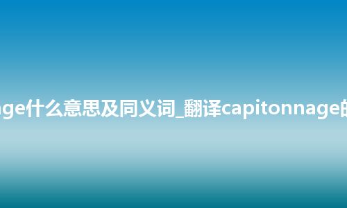 capitonnage什么意思及同义词_翻译capitonnage的意思_用法