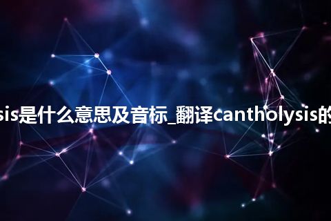 cantholysis是什么意思及音标_翻译cantholysis的意思_用法