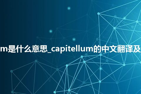 capitellum是什么意思_capitellum的中文翻译及用法_用法