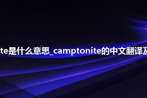 camptonite是什么意思_camptonite的中文翻译及用法_用法