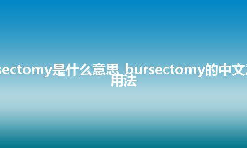 bursectomy是什么意思_bursectomy的中文意思_用法