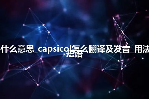 capsicol是什么意思_capsicol怎么翻译及发音_用法_例句_英语短语