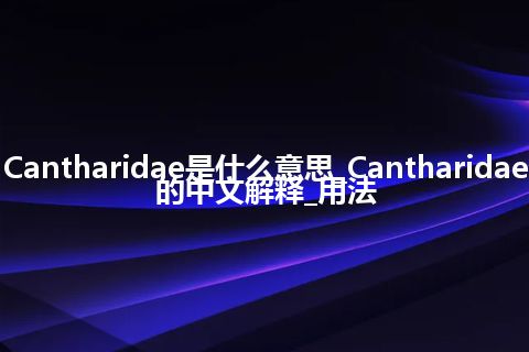 Cantharidae是什么意思_Cantharidae的中文解释_用法