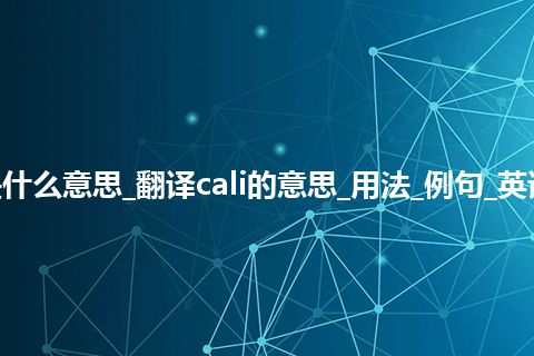 cali是什么意思_翻译cali的意思_用法_例句_英语短语