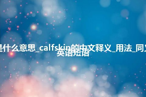 calfskin是什么意思_calfskin的中文释义_用法_同义词_例句_英语短语