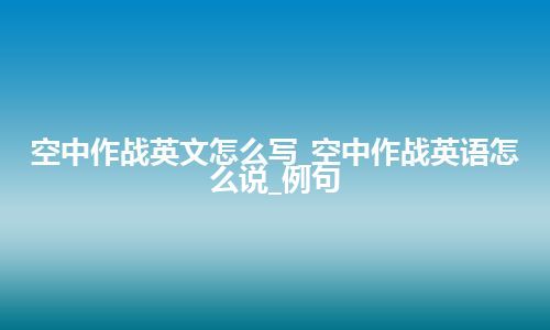 空中作战英文怎么写_空中作战英语怎么说_例句