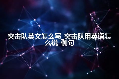 突击队英文怎么写_突击队用英语怎么说_例句