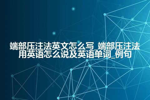 端部压注法英文怎么写_端部压注法用英语怎么说及英语单词_例句