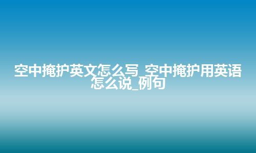 空中掩护英文怎么写_空中掩护用英语怎么说_例句