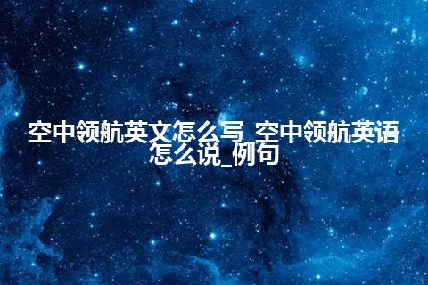 空中领航英文怎么写_空中领航英语怎么说_例句