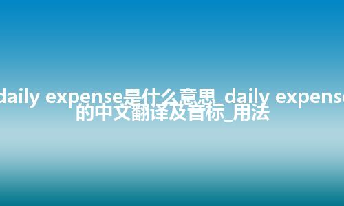 daily expense是什么意思_daily expense的中文翻译及音标_用法