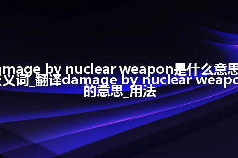 damage by nuclear weapon是什么意思及反义词_翻译damage by nuclear weapon的意思_用法