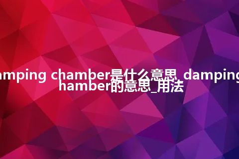 damping chamber是什么意思_damping chamber的意思_用法