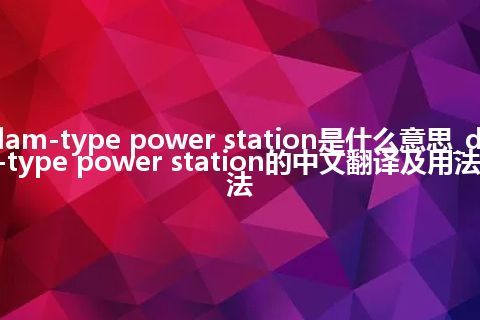 dam-type power station是什么意思_dam-type power station的中文翻译及用法_用法