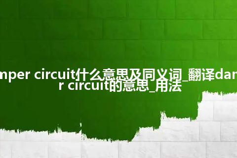 damper circuit什么意思及同义词_翻译damper circuit的意思_用法