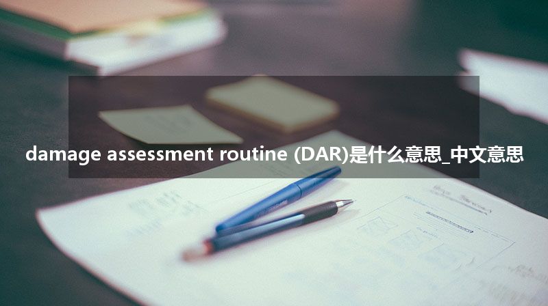 damage assessment routine (DAR)是什么意思_中文意思