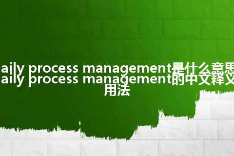 daily process management是什么意思_daily process management的中文释义_用法