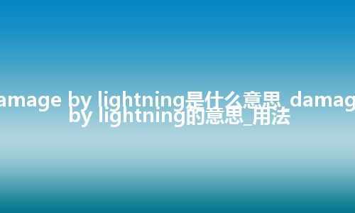 damage by lightning是什么意思_damage by lightning的意思_用法