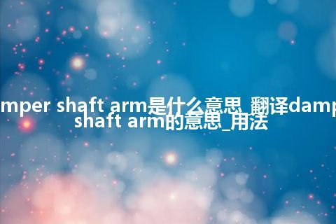 damper shaft arm是什么意思_翻译damper shaft arm的意思_用法