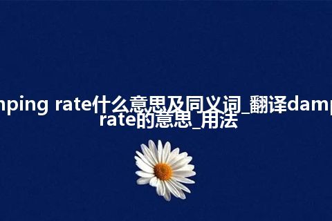 damping rate什么意思及同义词_翻译damping rate的意思_用法