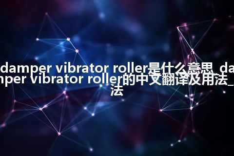 damper vibrator roller是什么意思_damper vibrator roller的中文翻译及用法_用法