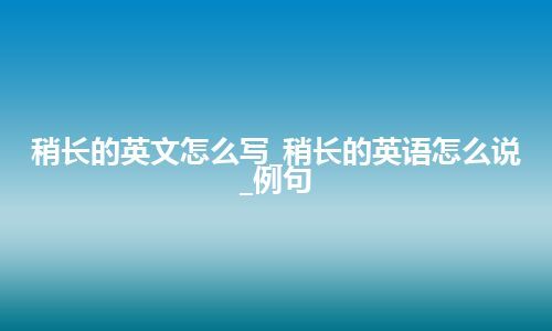 稍长的英文怎么写_稍长的英语怎么说_例句