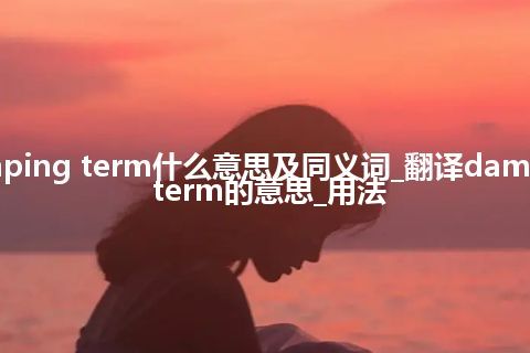 damping term什么意思及同义词_翻译damping term的意思_用法