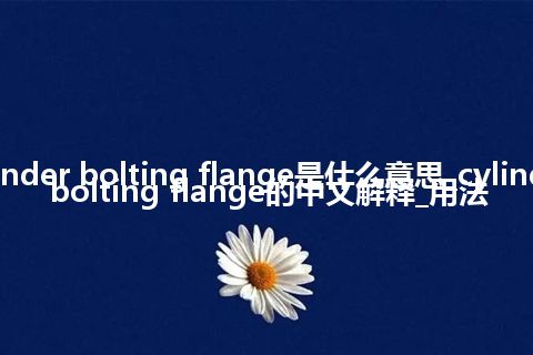 cylinder bolting flange是什么意思_cylinder bolting flange的中文解释_用法