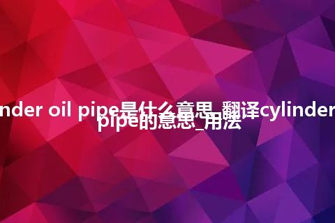 cylinder oil pipe是什么意思_翻译cylinder oil pipe的意思_用法