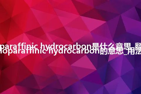 cycloparaffinic hydrocarbon是什么意思_翻译cycloparaffinic hydrocarbon的意思_用法