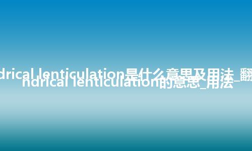 cylindrical lenticulation是什么意思及用法_翻译cylindrical lenticulation的意思_用法