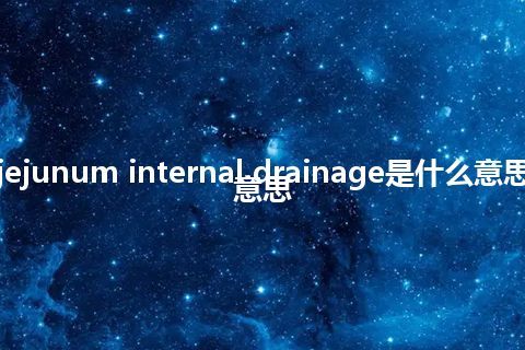 cyst-jejunum internal drainage是什么意思_中文意思