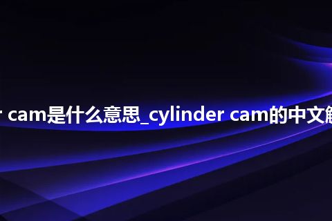 cylinder cam是什么意思_cylinder cam的中文解释_用法