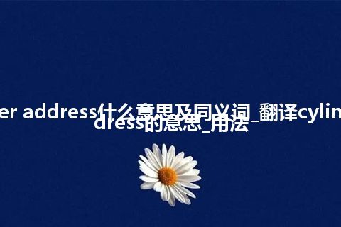 cylinder address什么意思及同义词_翻译cylinder address的意思_用法