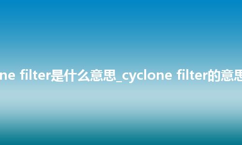 cyclone filter是什么意思_cyclone filter的意思_用法