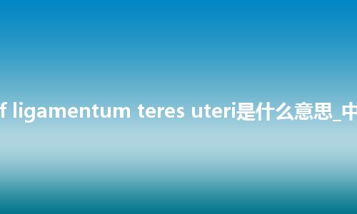 cyst of ligamentum teres uteri是什么意思_中文意思