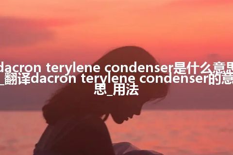 dacron terylene condenser是什么意思_翻译dacron terylene condenser的意思_用法