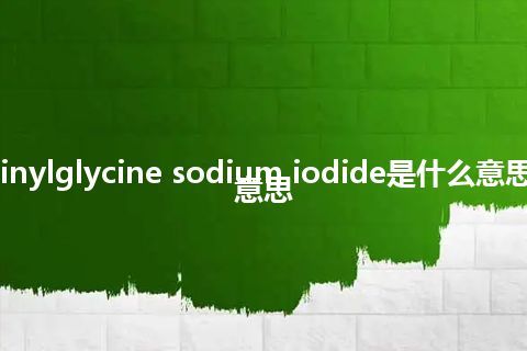 cysteinylglycine sodium iodide是什么意思_中文意思