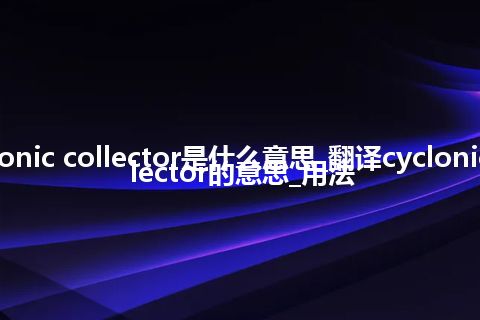 cyclonic collector是什么意思_翻译cyclonic collector的意思_用法