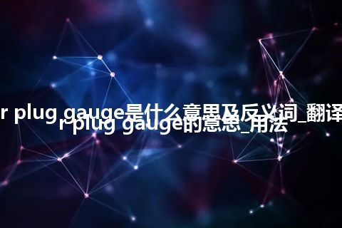 cylinder plug gauge是什么意思及反义词_翻译cylinder plug gauge的意思_用法