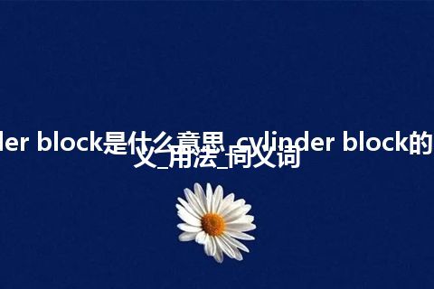 cylinder block是什么意思_cylinder block的中文释义_用法_同义词