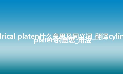 cylindrical platen什么意思及同义词_翻译cylindrical platen的意思_用法