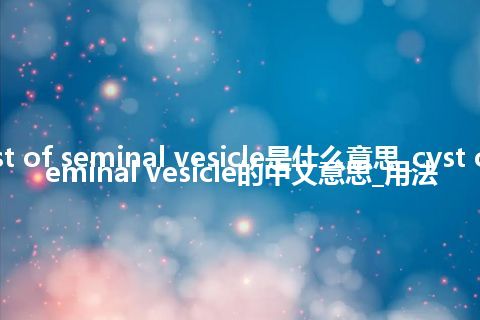 cyst of seminal vesicle是什么意思_cyst of seminal vesicle的中文意思_用法